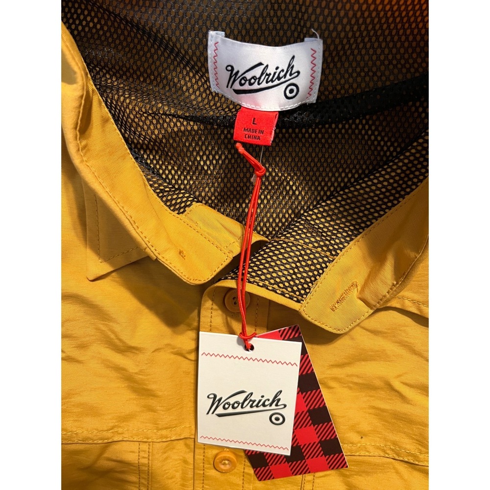 Woolrich Womens Mustard Yellow Utility Button Up Shirt L NWT - Picture 5 of 8